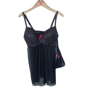 NWOT XOXO cami and thong set poly spandex 1X